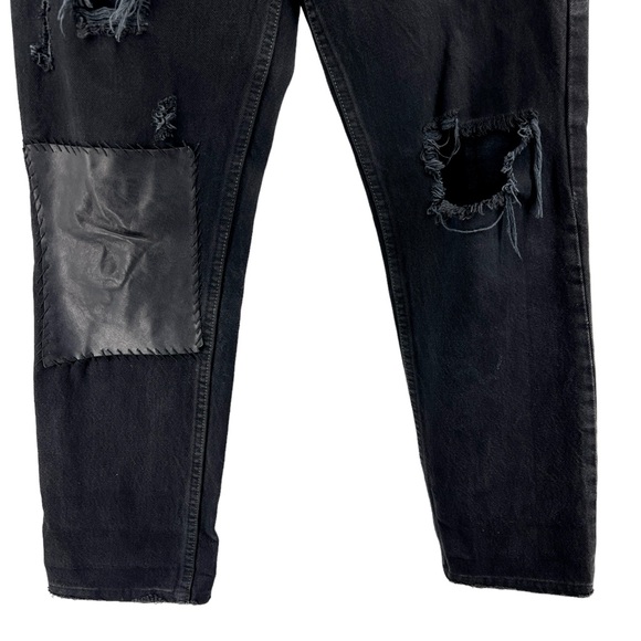 Reformation x Levis Redone Women Jeans 30in Waist 501 Black Distressed Grunge - Picture 4 of 16